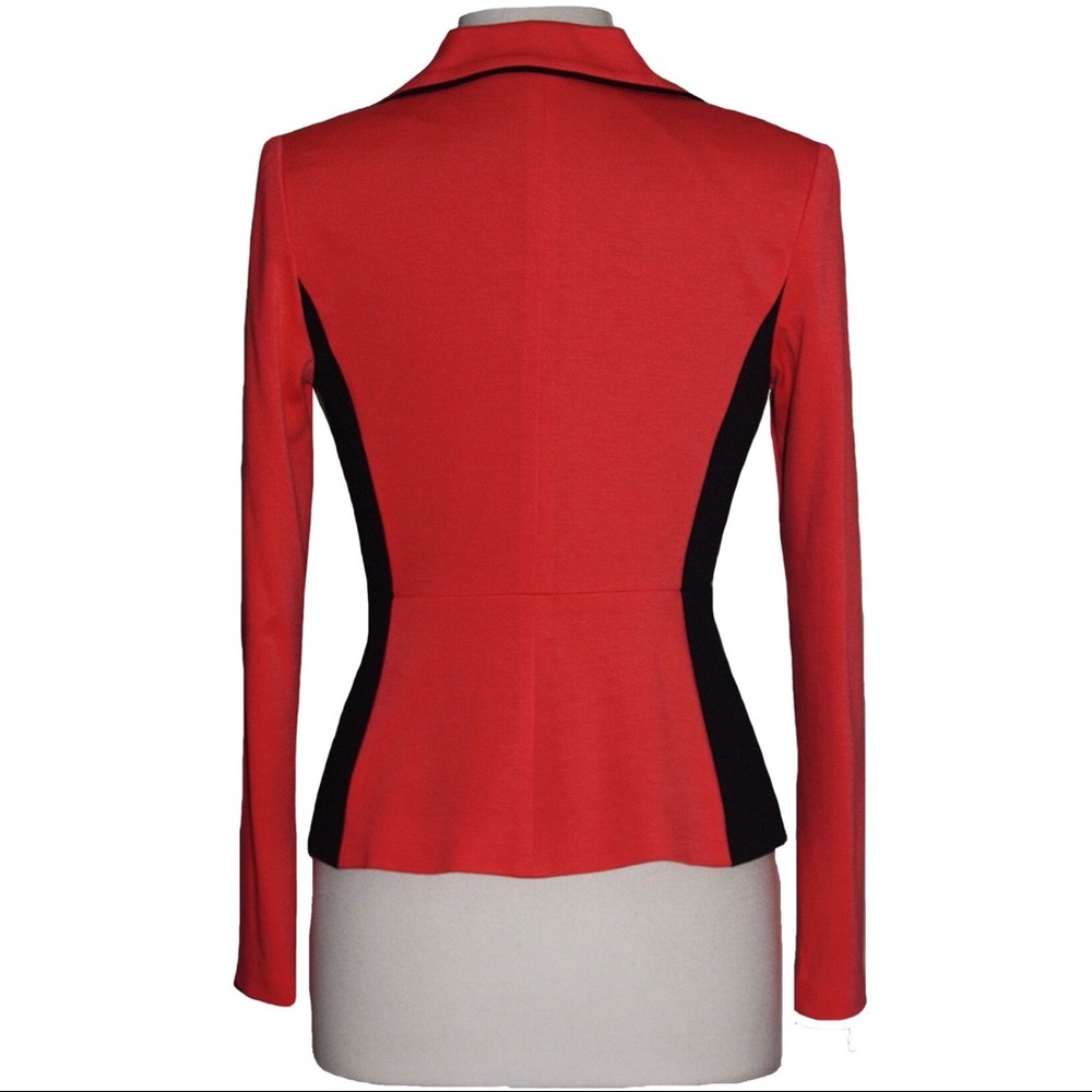 Kay Unger Coat NWT Small Coral Black Hook Close - Picture 2 of 6